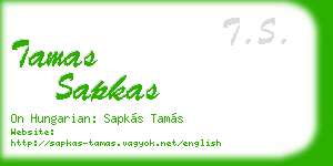 tamas sapkas business card