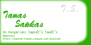 tamas sapkas business card